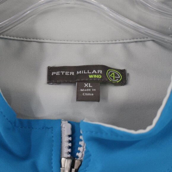 Peter millar jacket men XL wind repellent full zip blue stretch golf performance - Picture 6 of 16